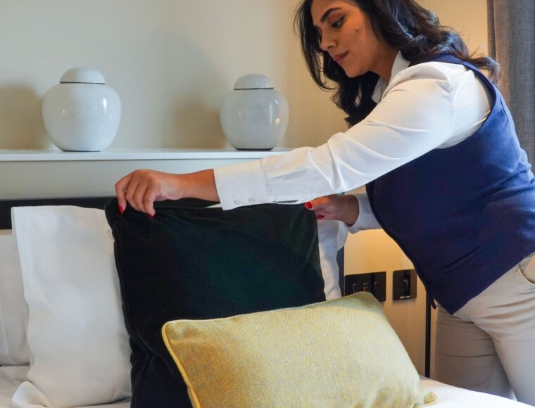 Team member checking our rooms